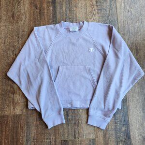 Champion Crewneck Drawstring Sweatshirt in Light Purple Size XS